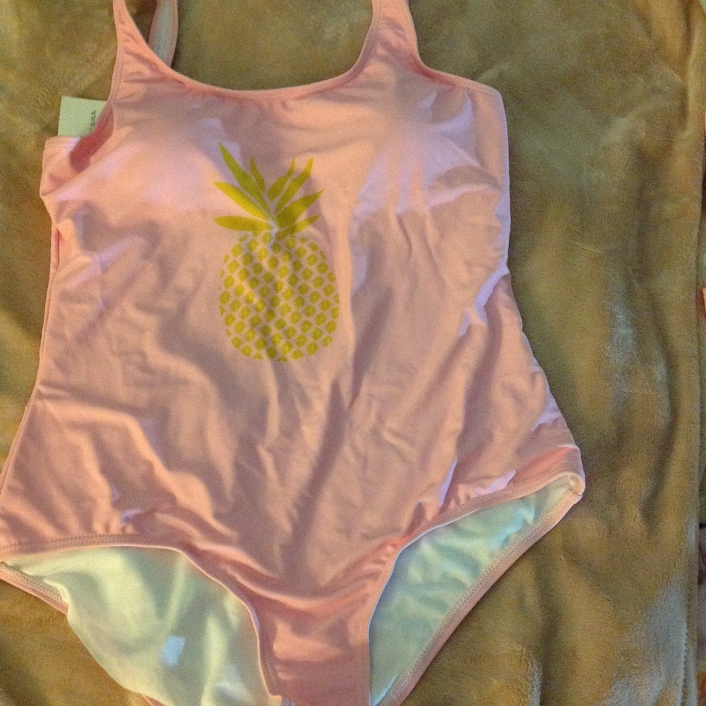 Cute pink pineapple one piece bathing suit - Picture 3 of 6